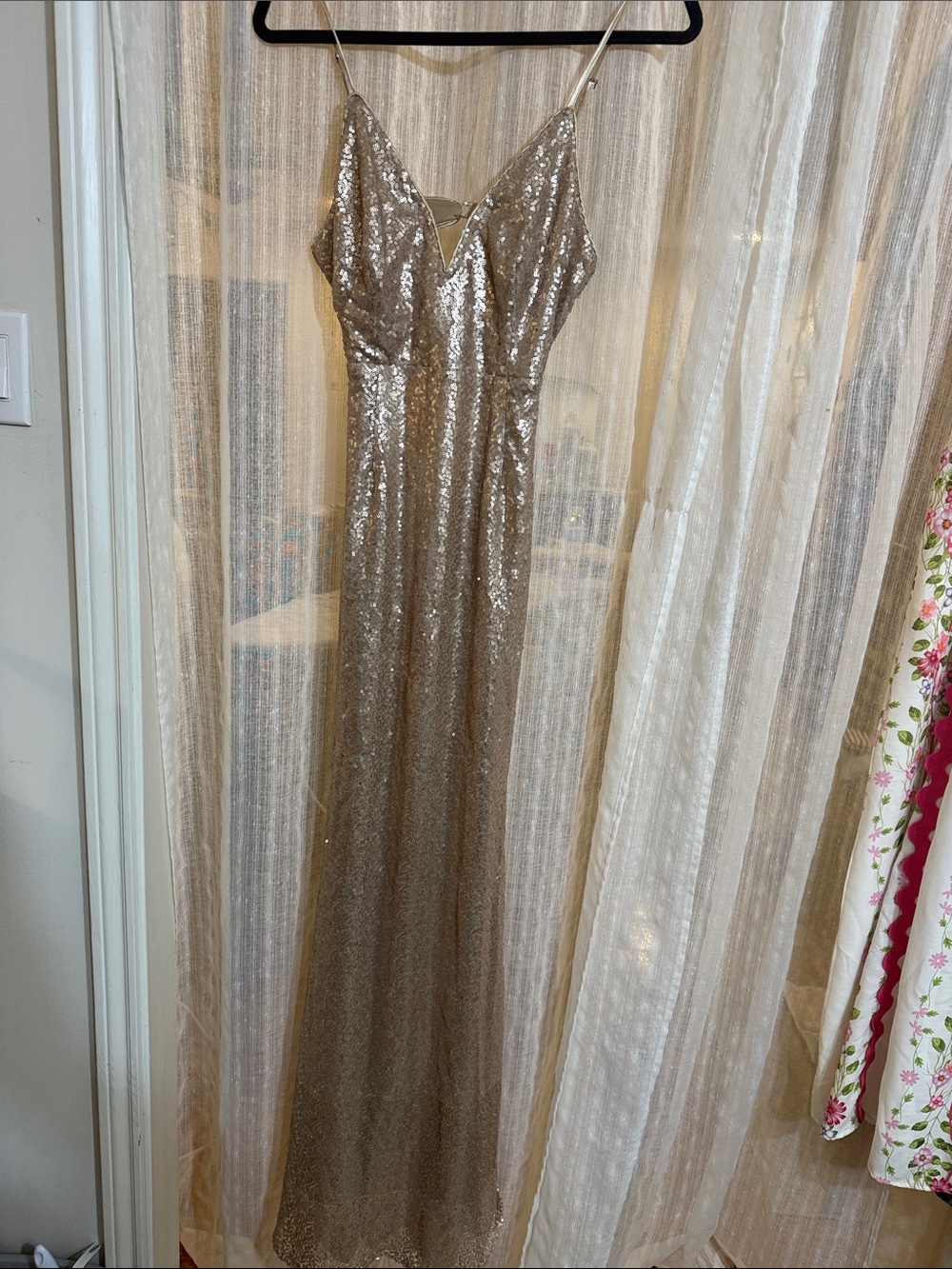 Lulus Spectacular Moment Sequined Rose Gold Mermaid Dress NWT - Picture 6 of 10